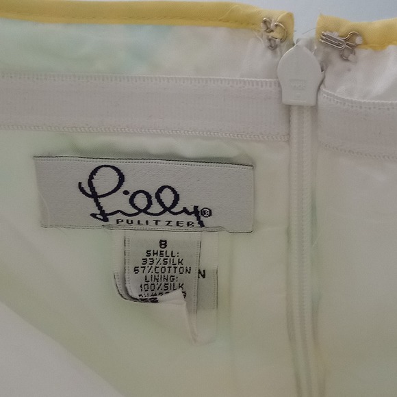 Vintage White Tag Lilly Pulitzer Fountain of Youth Silk Cotton Dress Size 8 - Picture 3 of 5